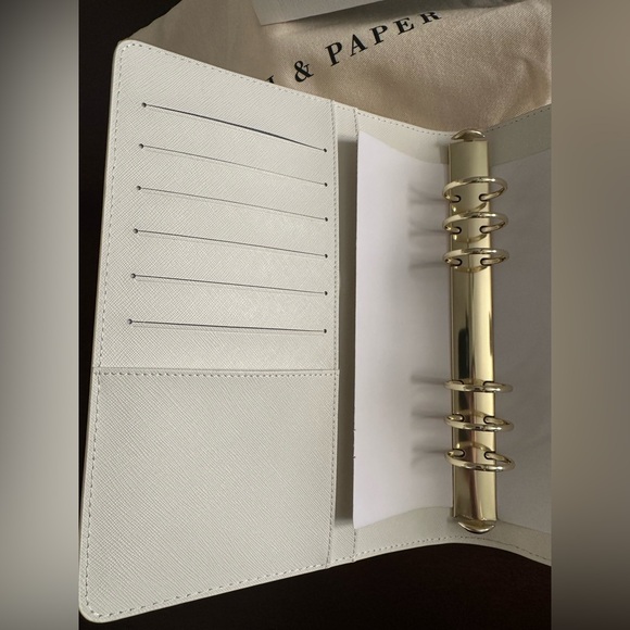 Brand New | Cloth and Paper | A5 6-Ring White Croc Leather Planner / Agenda - Picture 7 of 11